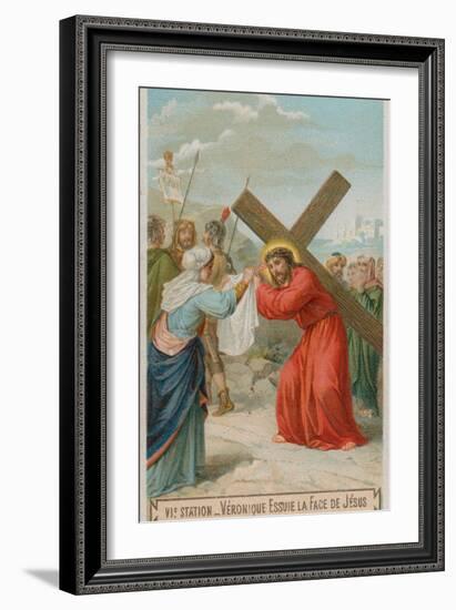 Veronica Wipes the Face of Jesus. the Sixth Station of the Cross-null-Framed Giclee Print