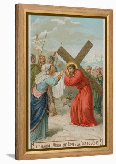 Veronica Wipes the Face of Jesus. the Sixth Station of the Cross-null-Framed Premier Image Canvas