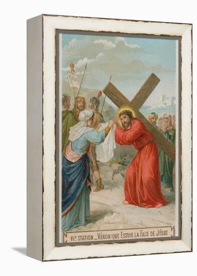 Veronica Wipes the Face of Jesus. the Sixth Station of the Cross-null-Framed Premier Image Canvas