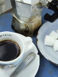 A Cup of Espresso, Sugar Cubes and Espresso Pot-Véronique Leplat-Photographic Print