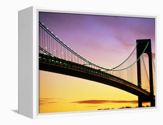 Verrazano Narrows Bridge at Dusk-Alan Schein-Framed Premier Image Canvas