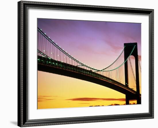 Verrazano Narrows Bridge at Dusk-Alan Schein-Framed Photographic Print