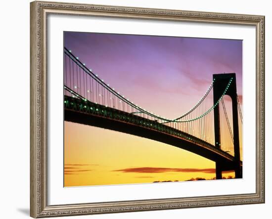 Verrazano Narrows Bridge at Dusk-Alan Schein-Framed Photographic Print