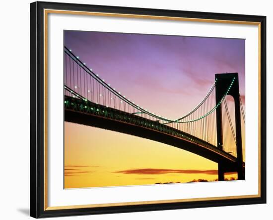 Verrazano Narrows Bridge at Dusk-Alan Schein-Framed Photographic Print