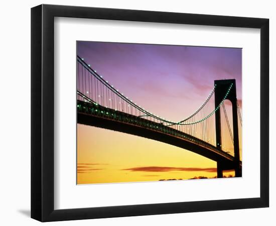 Verrazano Narrows Bridge at Dusk-Alan Schein-Framed Photographic Print