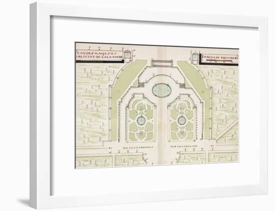 Versailles, Manuscript Plans of the Gardens of Versailles, c.1688-1711-null-Framed Giclee Print