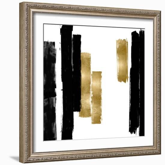 Vertical Black and Gold I-Ellie Roberts-Framed Art Print
