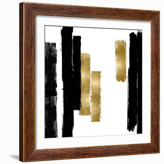 Vertical Black and Gold I-Ellie Roberts-Framed Art Print