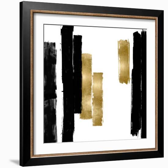 Vertical Black and Gold I-Ellie Roberts-Framed Art Print