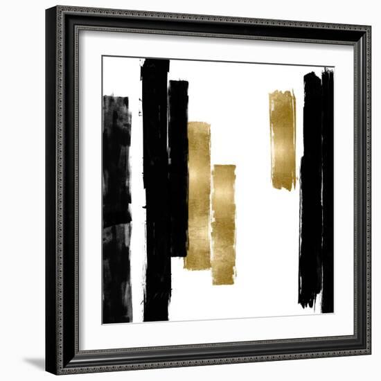 Vertical Black and Gold I-Ellie Roberts-Framed Art Print