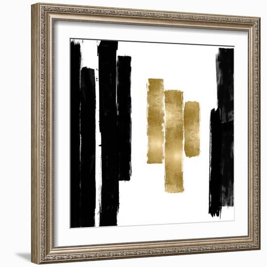 Vertical Black and Gold II-Ellie Roberts-Framed Art Print