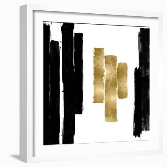 Vertical Black and Gold II-Ellie Roberts-Framed Art Print