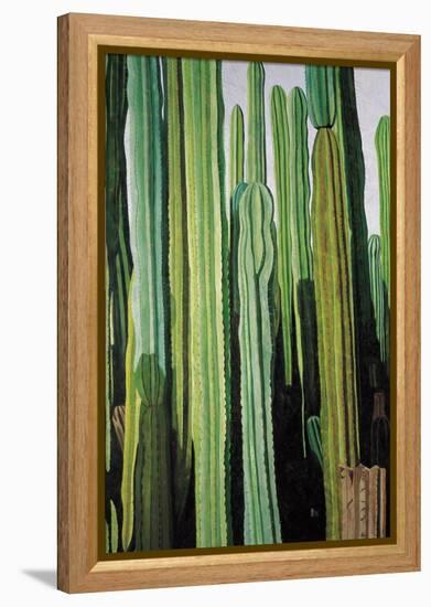 Vertical Candelabro Cactus in Oaxaca, 2003-Pedro Diego Alvarado-Framed Premier Image Canvas