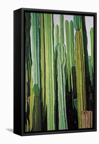 Vertical Candelabro Cactus in Oaxaca, 2003-Pedro Diego Alvarado-Framed Premier Image Canvas