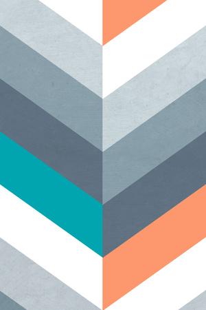 Vertical Chevron Pattern Light Teal Orange Blue Art Print By Dominique Vari Art Com