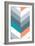 Vertical Chevron Pattern Light - Teal, Orange, Blue-Dominique Vari-Framed Art Print