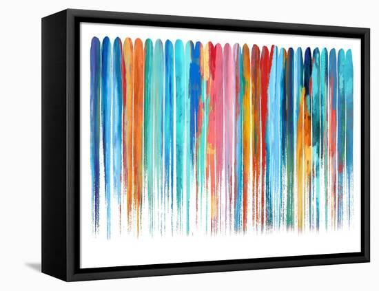 Vertical Lines 4, 2024-David Moore-Framed Stretched Canvas