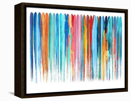 Vertical Lines 4, 2024-David Moore-Framed Stretched Canvas