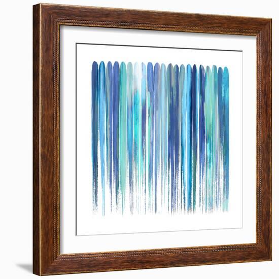 Vertical Lines 8 Blue-David Moore-Framed Art Print