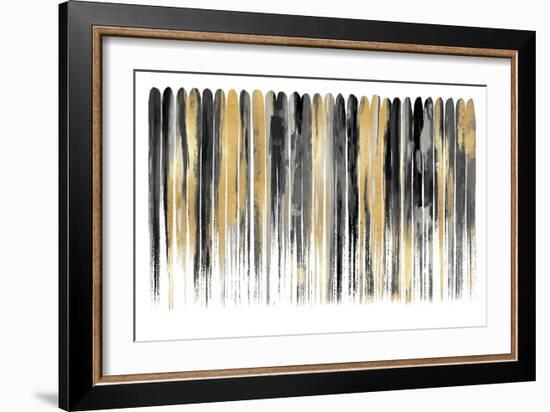 Vertical Lines Black Gold-David Moore-Framed Art Print