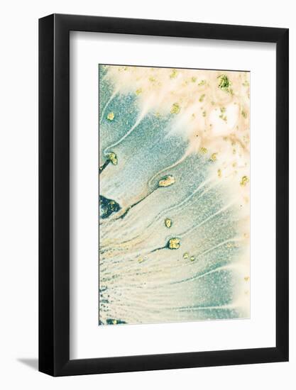 Vertical MAGIC Abstract Artwork. Fresh Painting on the Water. Mixed Paints with Gold Powder. Natura-CARACOLLA-Framed Photographic Print