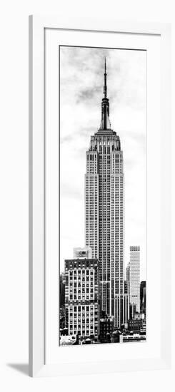 Vertical Panoramic, Black and White Photography, Empire State Building, Manhattan, New York -Us-Philippe Hugonnard-Framed Photographic Print