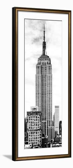 Vertical Panoramic, Black and White Photography, Empire State Building, Manhattan, New York -Us-Philippe Hugonnard-Framed Photographic Print