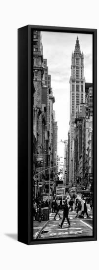 Vertical Panoramic - Door Posters - Urban Street Scene in Broadway at Sunset - Manhattan-Philippe Hugonnard-Framed Premier Image Canvas