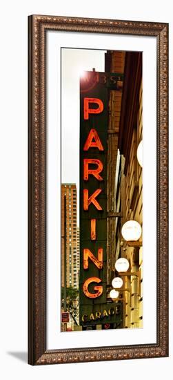 Vertical Panoramic, Garage Parking Sign, W 43St, Times Square, Manhattan, New York, US, Vintage-Philippe Hugonnard-Framed Photographic Print