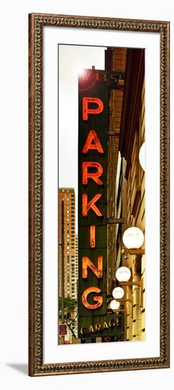 Vertical Panoramic, Garage Parking Sign, W 43St, Times Square, Manhattan, New York, US, Vintage-Philippe Hugonnard-Framed Photographic Print