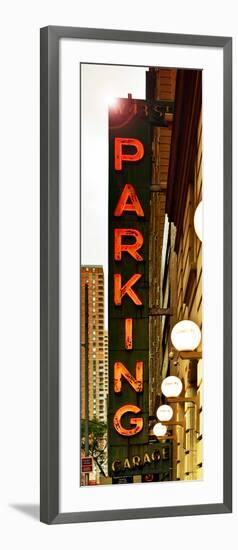 Vertical Panoramic, Garage Parking Sign, W 43St, Times Square, Manhattan, New York, US, Vintage-Philippe Hugonnard-Framed Photographic Print