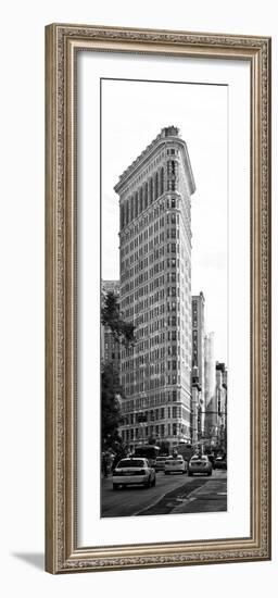 Vertical Panoramic of Flatiron Building and 5th Ave, Black and White Photography, Manhattan, NYC-Philippe Hugonnard-Framed Photographic Print