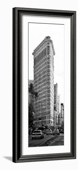 Vertical Panoramic of Flatiron Building and 5th Ave, Black and White Photography, Manhattan, NYC-Philippe Hugonnard-Framed Photographic Print