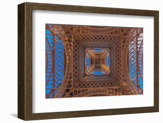 Vertical View of Eiffel Tower in Paris from Ground Perspective-Pictures-and-Pixels-Framed Photographic Print