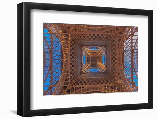 Vertical View of Eiffel Tower in Paris from Ground Perspective-Pictures-and-Pixels-Framed Photographic Print