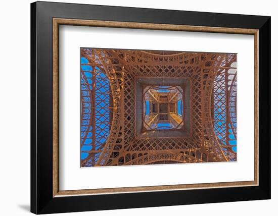 Vertical View of Eiffel Tower in Paris from Ground Perspective-Pictures-and-Pixels-Framed Photographic Print