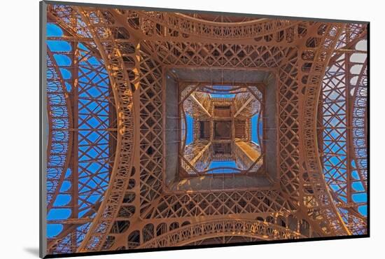 Vertical View of Eiffel Tower in Paris from Ground Perspective-Pictures-and-Pixels-Mounted Photographic Print