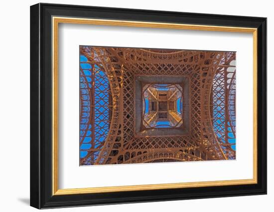 Vertical View of Eiffel Tower in Paris from Ground Perspective-Pictures-and-Pixels-Framed Photographic Print