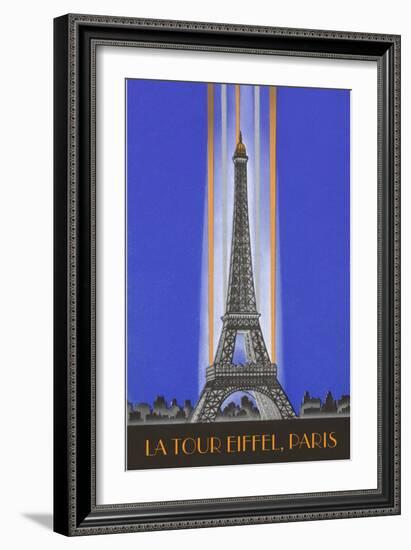 Vertically Lit Eiffel Tower-null-Framed Art Print