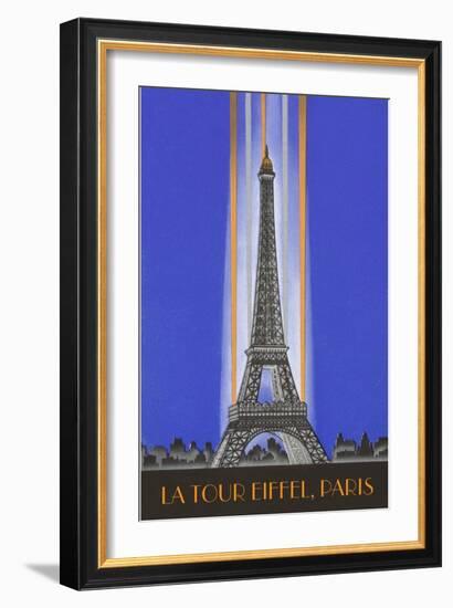 Vertically Lit Eiffel Tower-null-Framed Art Print