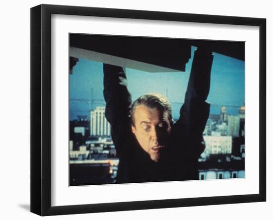 Vertigo, James Stewart, 1958, Hanging From The Building-null-Framed Photo