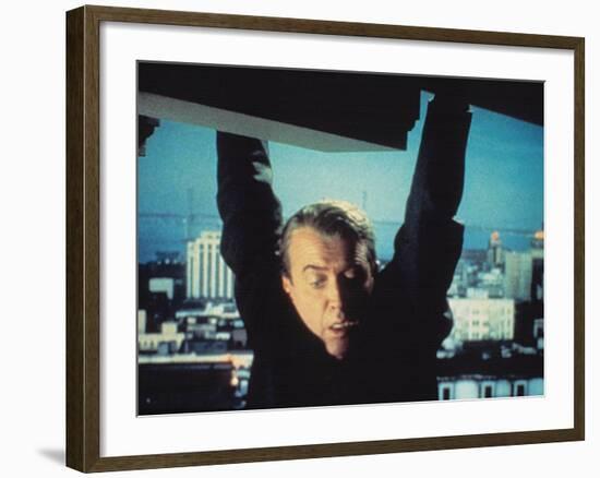 Vertigo, James Stewart, 1958, Hanging From The Building-null-Framed Photo