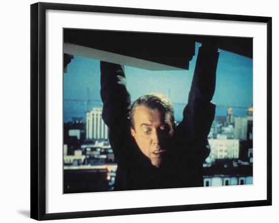 Vertigo, James Stewart, 1958, Hanging From The Building-null-Framed Photo