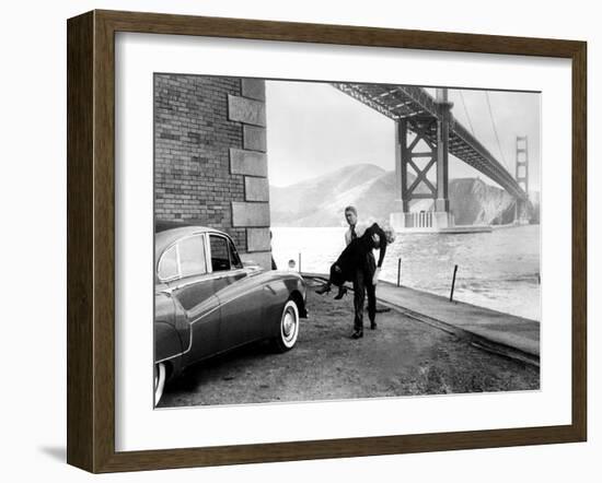 Vertigo, James Stewart, Kim Novak, 1958-null-Framed Photo