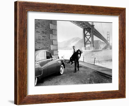 Vertigo, James Stewart, Kim Novak, 1958-null-Framed Photo