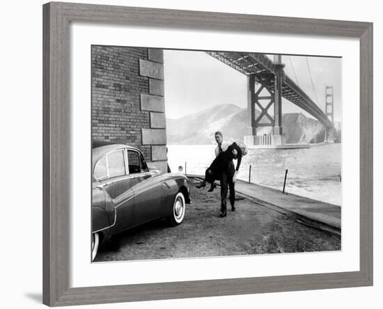 Vertigo, James Stewart, Kim Novak, 1958-null-Framed Photo