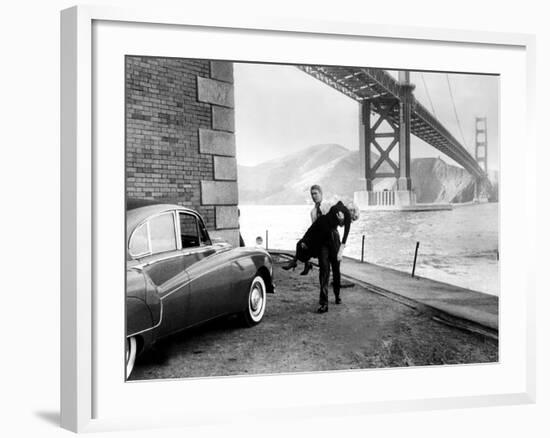 Vertigo, James Stewart, Kim Novak, 1958-null-Framed Photo