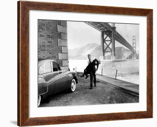 Vertigo, James Stewart, Kim Novak, 1958-null-Framed Photo