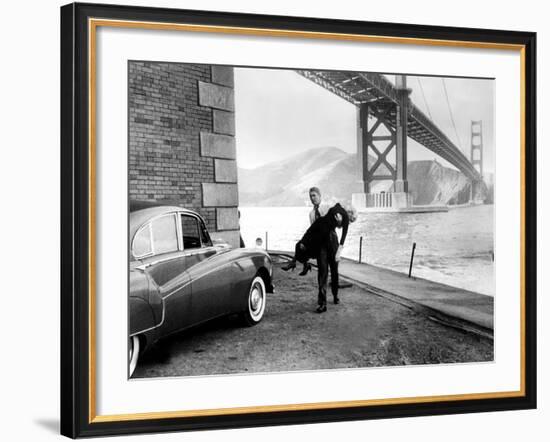 Vertigo, James Stewart, Kim Novak, 1958-null-Framed Photo