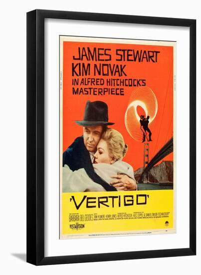 Vertigo, James Stewart, Kim Novak, 1958-null-Framed Premium Giclee Print